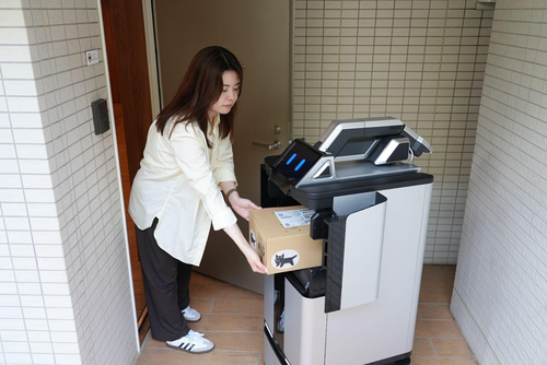 自動配送ロボットを活用した実証実験の様子